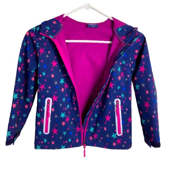 JINGLE BONGALA Lightweight
Knitted-Mesh Lining Hooded Rain
Jacket Girls Sz 5-6Y - Picture 4 of 9
